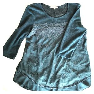 Living doll shirt with chiffon and lace